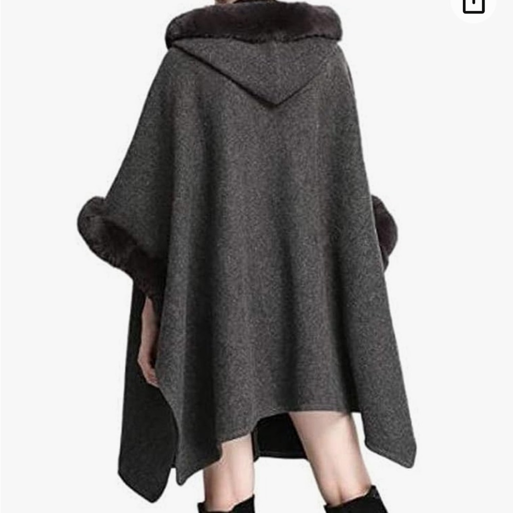 CARDIGAN GRAY SHAWL HOODIE. - Picture 3 of 12
